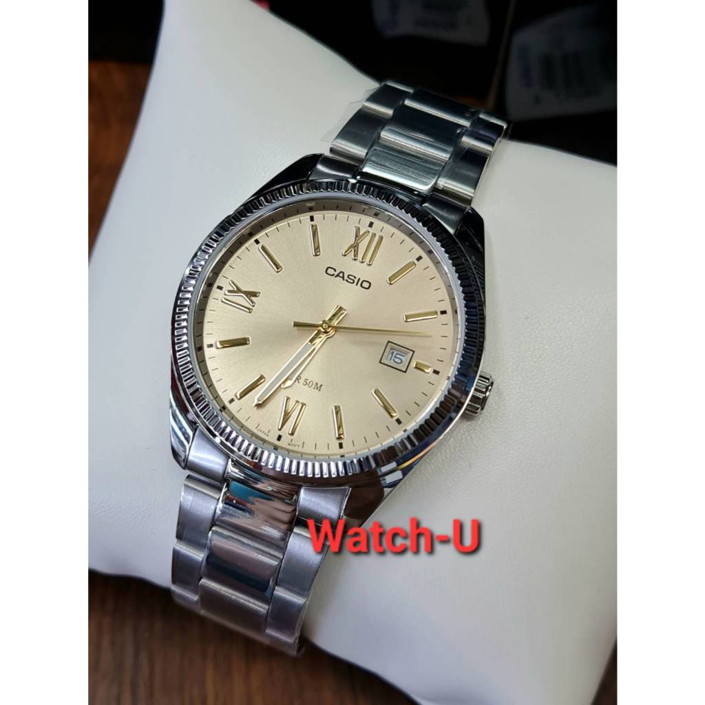 นาฬิกา CASIO Standard Analog ขอบหยัก สายสแตนเลส รุ่น MTP-1302DD-9A / MTP-1302DD-9