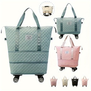 กระเป๋าถือ กระเป๋าเดินทาง แบบล้อเลื่อน พับได้ ขยายได้ หลายช่…