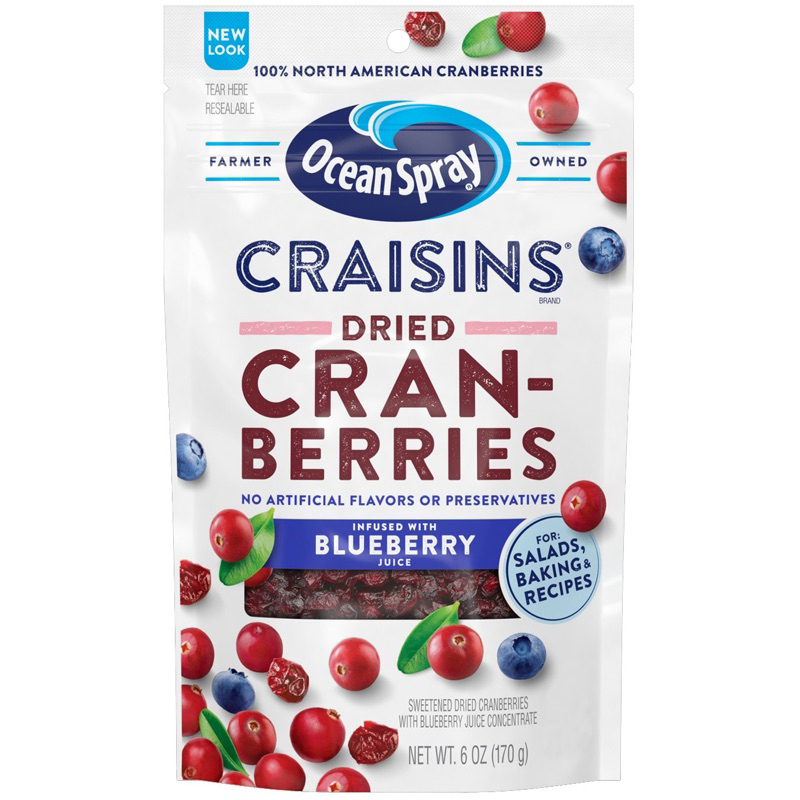 โอเชี่ยนสเปรย์ แครนเบอร์รี่อบแห้ง บลูเบอร์รี่ Ocean Spray Dried Cranberries Blueberry 142g.