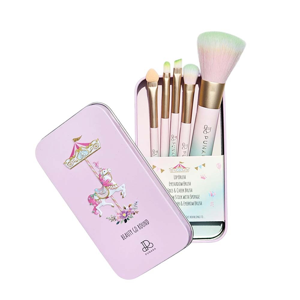 Beauty Go Round Makeup Brush Set  เซ็ตแปรงแต่งหน้า ขนนุ่มขนาดพกพา ลายม้าหมุน