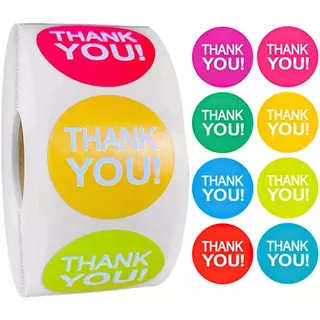 สติ๊กเกอร์ขอบคุณ ตัวใหญ่3.8ซม. สติ๊กเกอร์ติดกล่อง ถุง แก้ว Thankyou Sticker