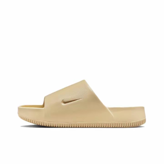 Nike Calm Slide Sandals ไนกี้ Brown/Light yellow/Black/Dark green รองเท้าแตะ