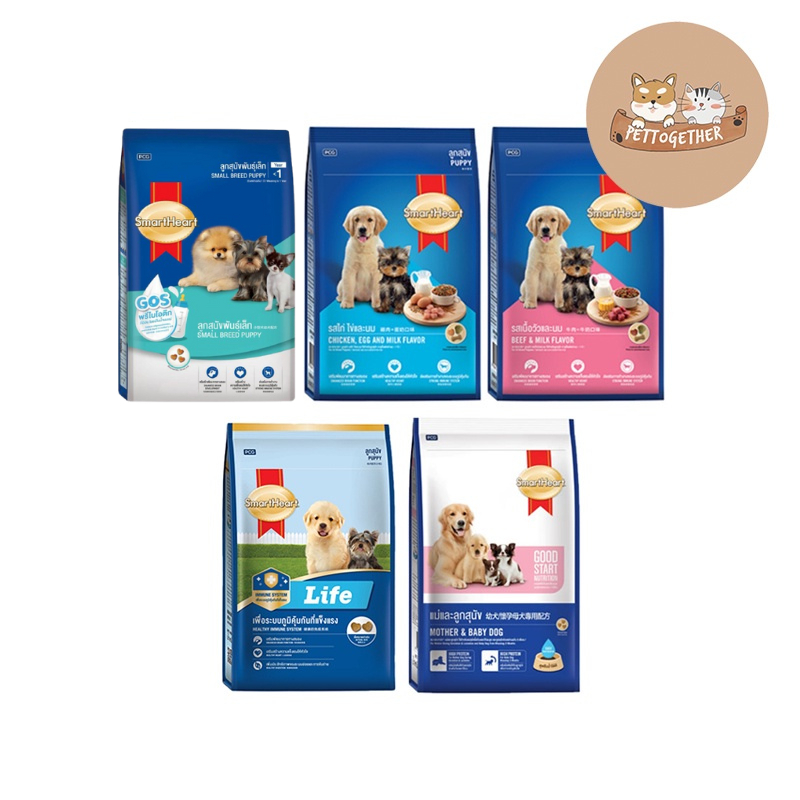 อาหารลูกสุนัข สมาร์ทฮาร์ท Smartheart ขนาด 1.3 kg - 1.5 kg.