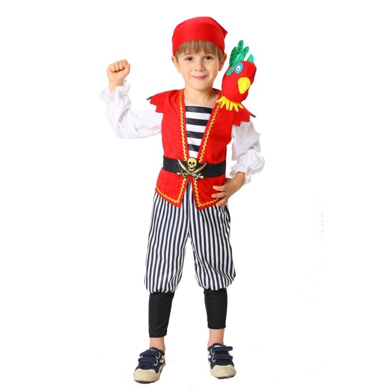 ชุดเด็กโจรสลัดแห่งแคริบเบียน  เฉพาะชุด ไม่มีนกแก้ว Pirates of the Caribbean kids costume, costume on