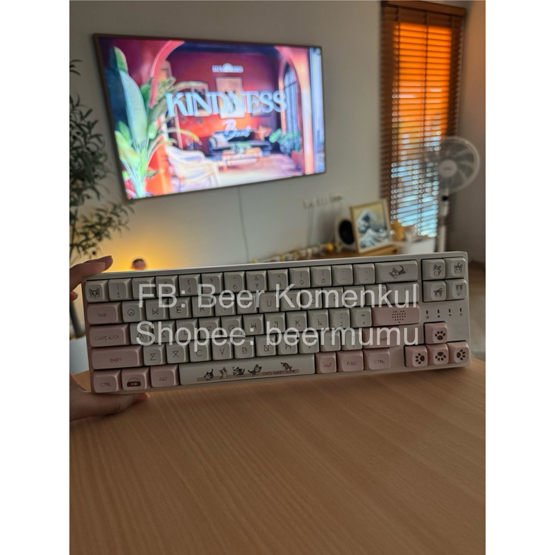 คีย์บอร์ด RK68 Plus Brown Switch (Mod + Lube แล้ว) พร้อม Keycap แถมฟรี!