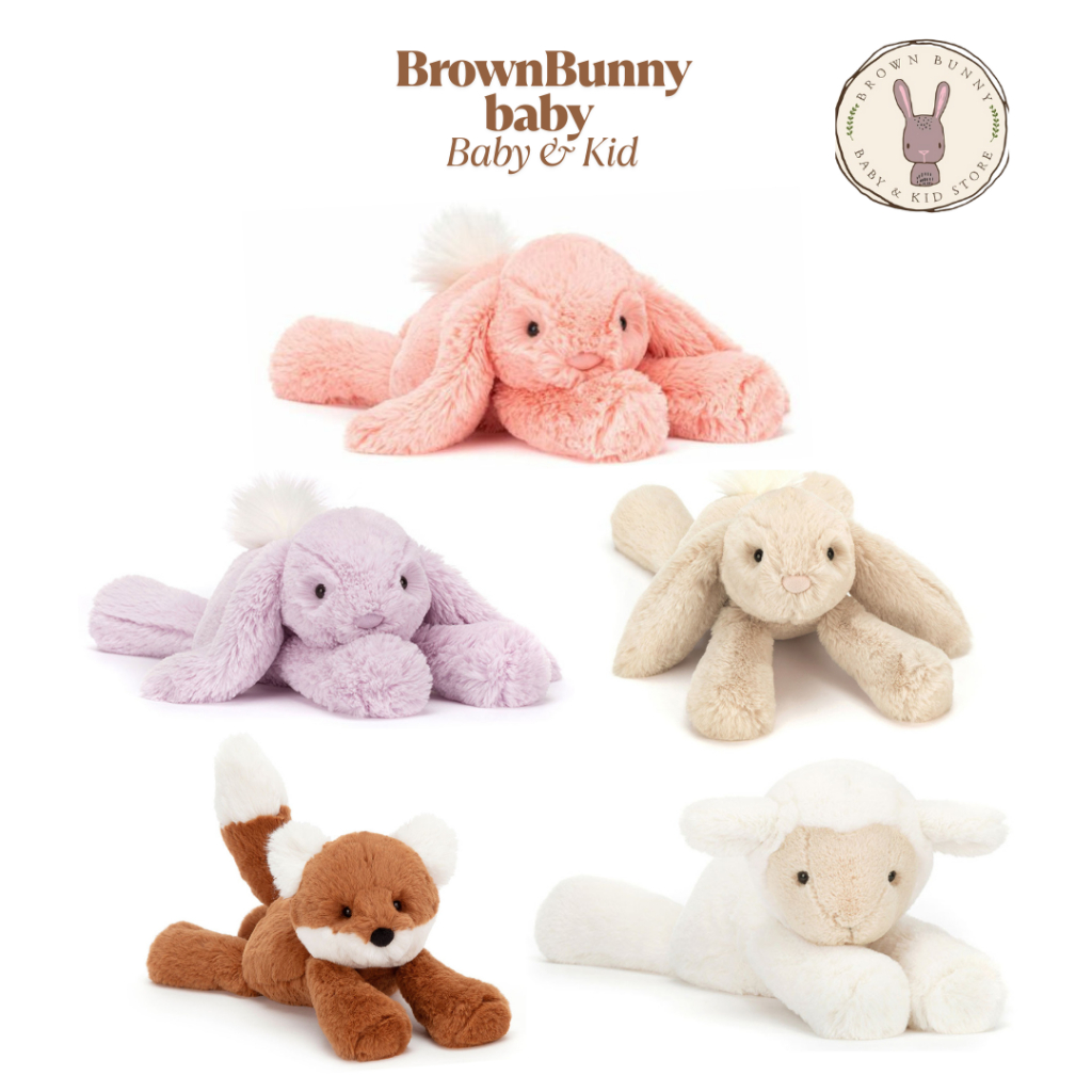 Jellycat (เจลลี่แคท) Smudge Rabbit & Smudge Fox 24 cm. ของแท้ 100%  มือ1 นำเข้าถูกต้อง
