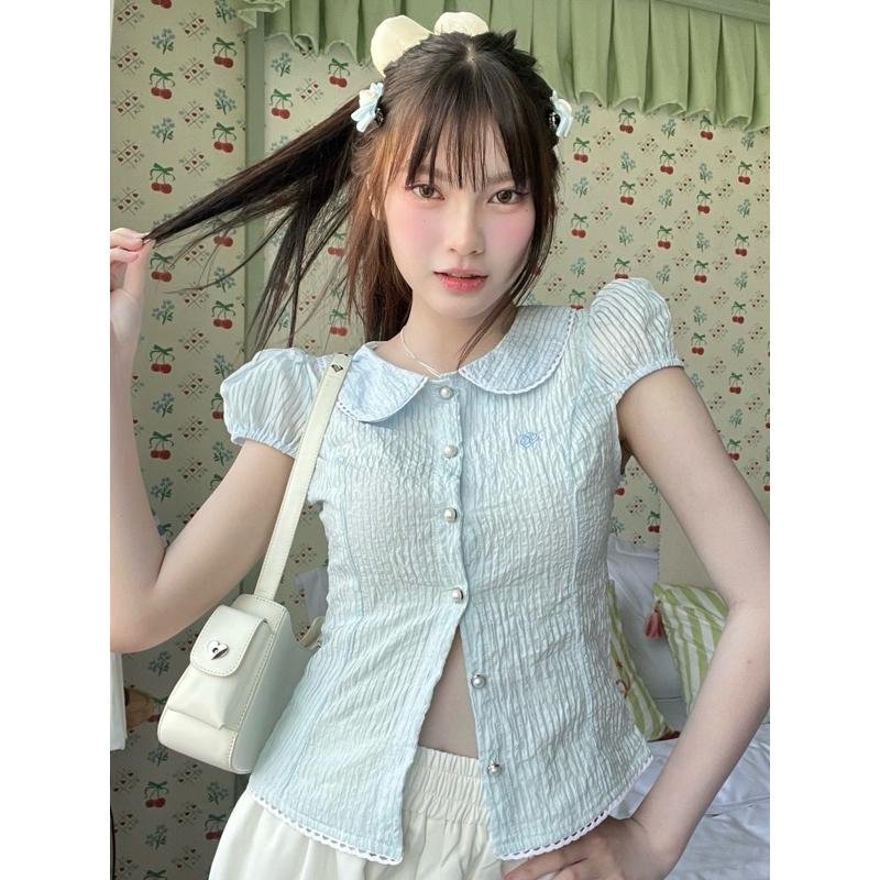 (New in pack) Cintage♡ CT2054 เสื้อจั้มแขนlunar8947 💖 สี Blue stripe(lunar) Size S/M/L