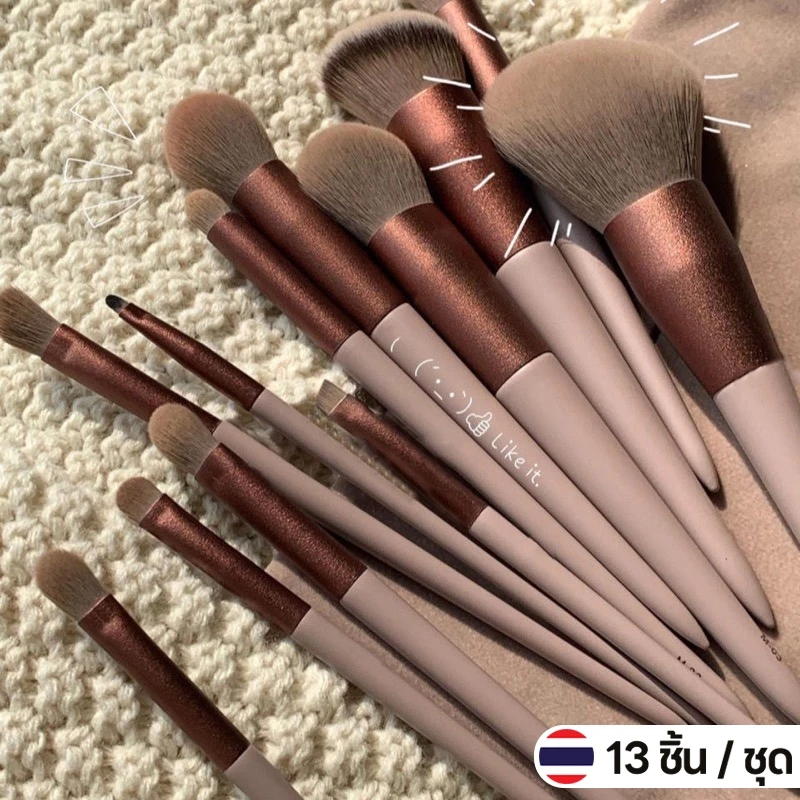 13ชิ้น ชุดแปรงแต่งหน้าชุดเต็มของ สุด ๆ อ่อนนุ่ม ดวงตา สี ราคาไม่แพง แบบพกพาและเล็ก