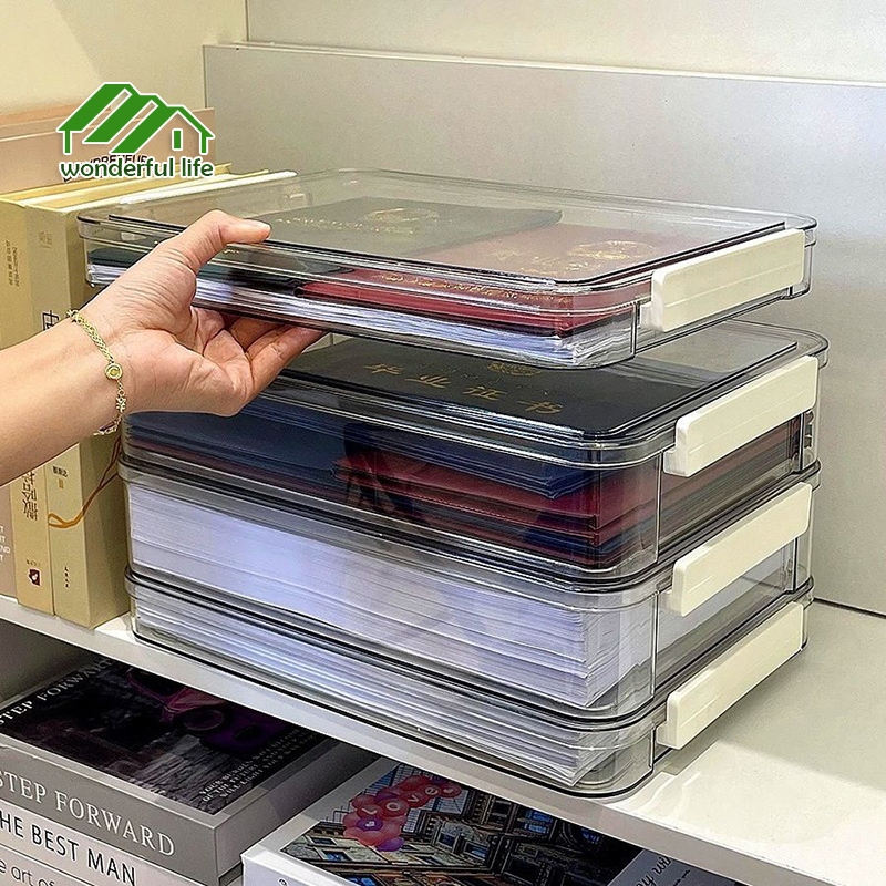 Wonderful life กล่องเก็บหนังสือ A5 / A4 กล่องเก็บสมุด กล่องจัดระเบียบเอกสาร มี2ขนาด