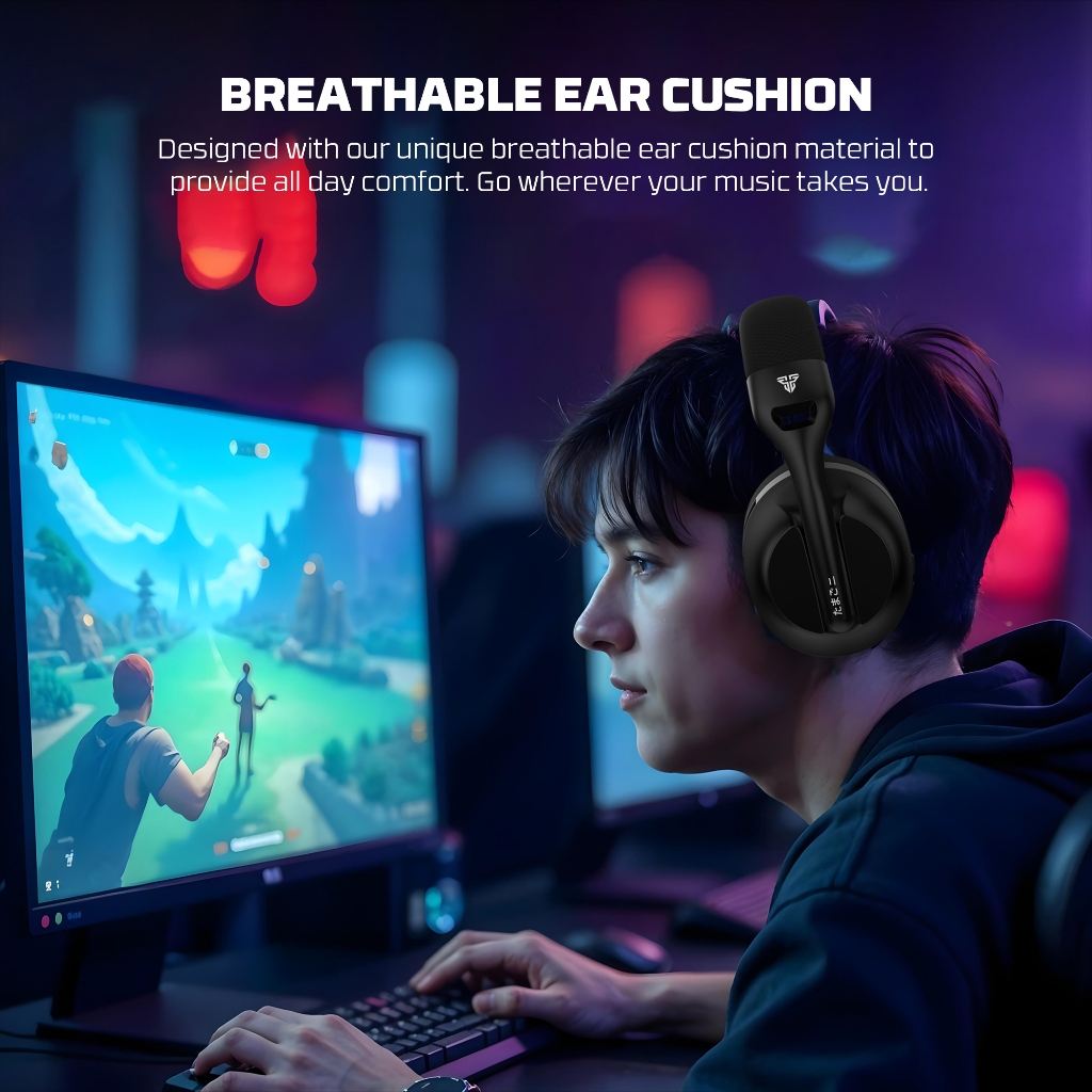 FANTECH หูฟัง หูฟังไร้สาย หูฟังเกมมิ่ง เสียงคมชัด ไมค์ตัดเสียงรบกวน Gaming Headset  รุ่น WHG04