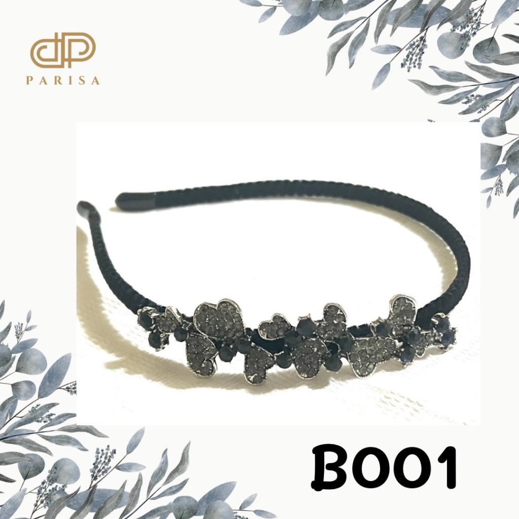 Parisa ที่คาดผม สไตส์เกาหลี ประดับคริสตัลเหมาะสำหรับใส่ออกงาน