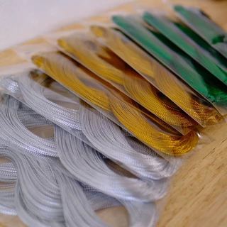 ดิ้น เชือก ยาว 100 หลา สีเงิน สีทอง สีเขียว อุปกรณ์ตกแต่ง DIY