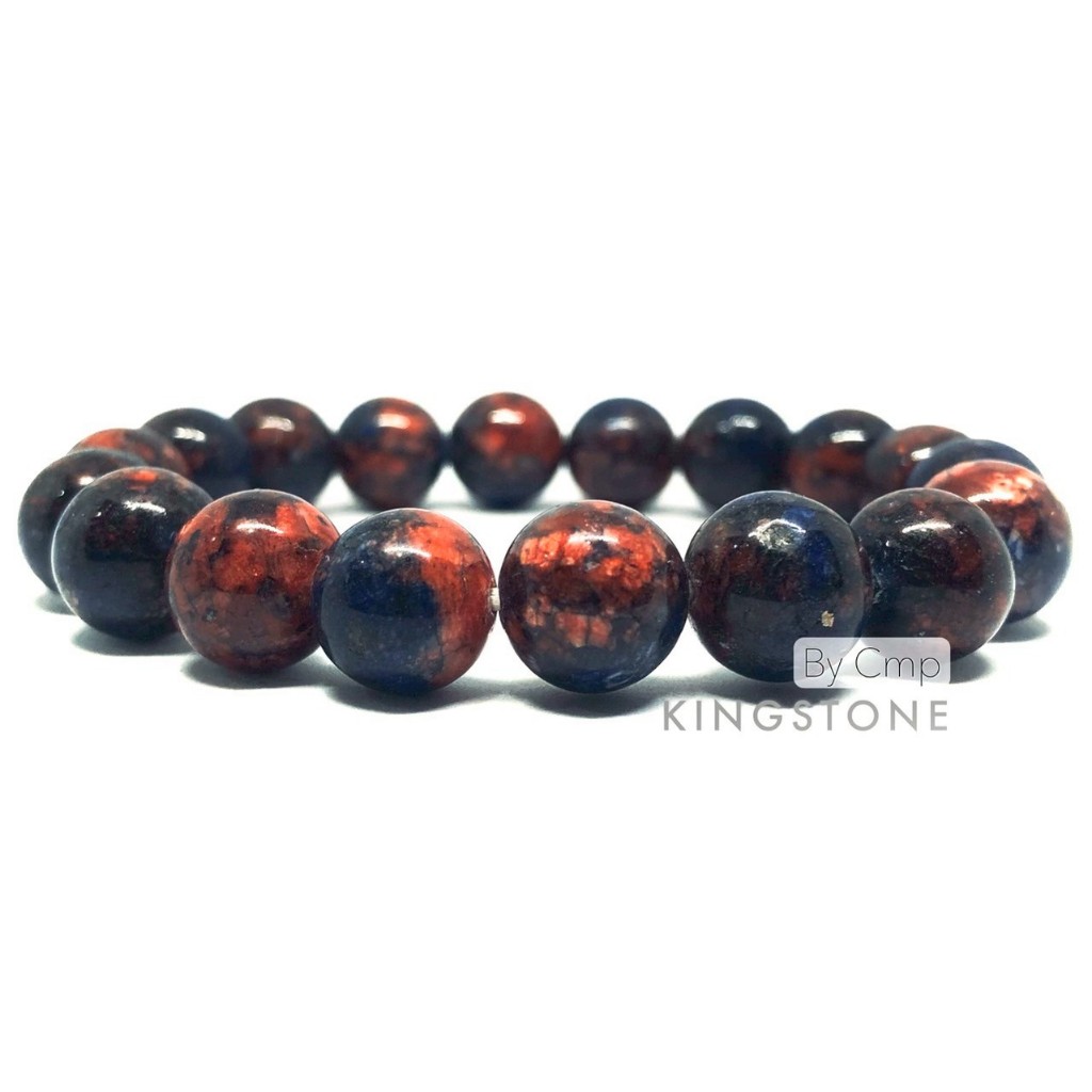LAPIS LAZULI ลาพิสลาซูลี เสริมปัญญาและความจริง 8 10 12 มม.สร้อยข้อมือหินแท้