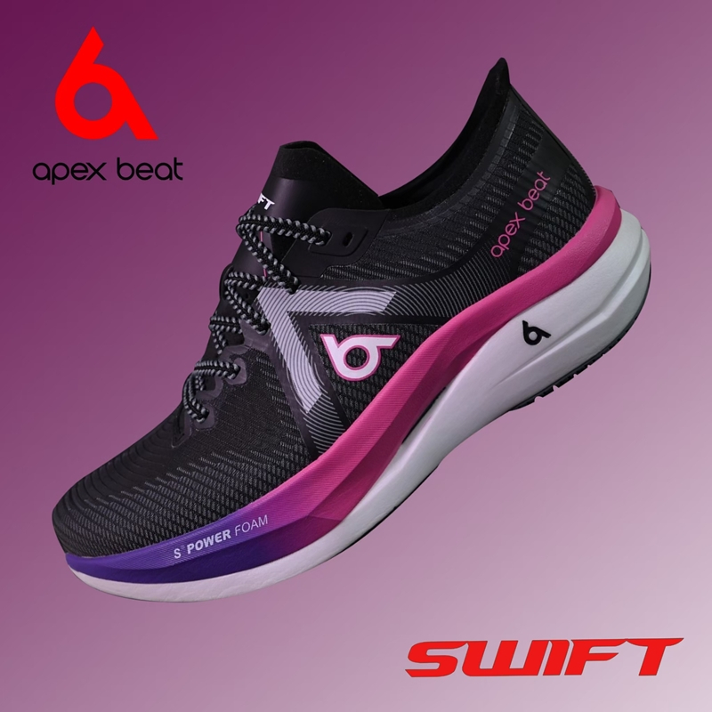 APEX BEAT Night Swift สี Swift/ violet ม่วงดำ รองเท้าวิ่งของคนไทย เพื่อคนไทย Carbon Fiber ของแท้ 100