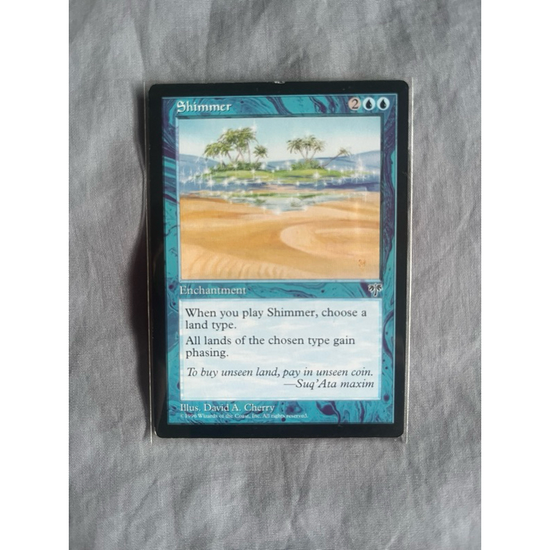 การ์ด MTG Shimmer Blue Magic the Gathering EDH รุ่น Mirage สภาพ Ex-
