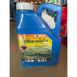 (ขนาด 4 ลิตร*4แกลอน)กลูโฟซิเนต-แอมโมเนียม ตราอินทรีย์ดำ ขนาด 4 ลิตร (น้ำฟ้า)แถมถุงมือทุกแกลอล วัชพืชทั้งใบแคบและใบกว้าง