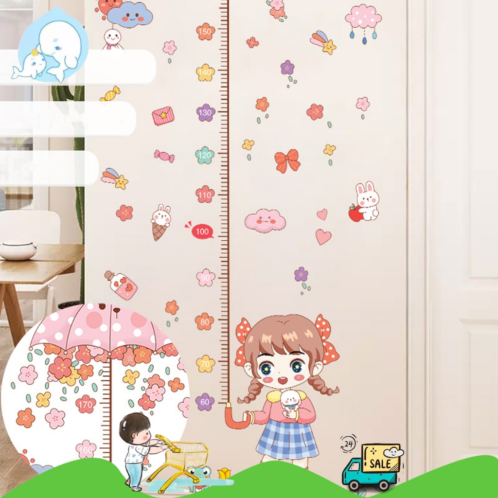 สติ๊กเกอร์ส่วนสูง วัดส่วนสูงเด็ก อะคริลิคติดผนัง สติ๊กเกอร์ติดผนัง #195