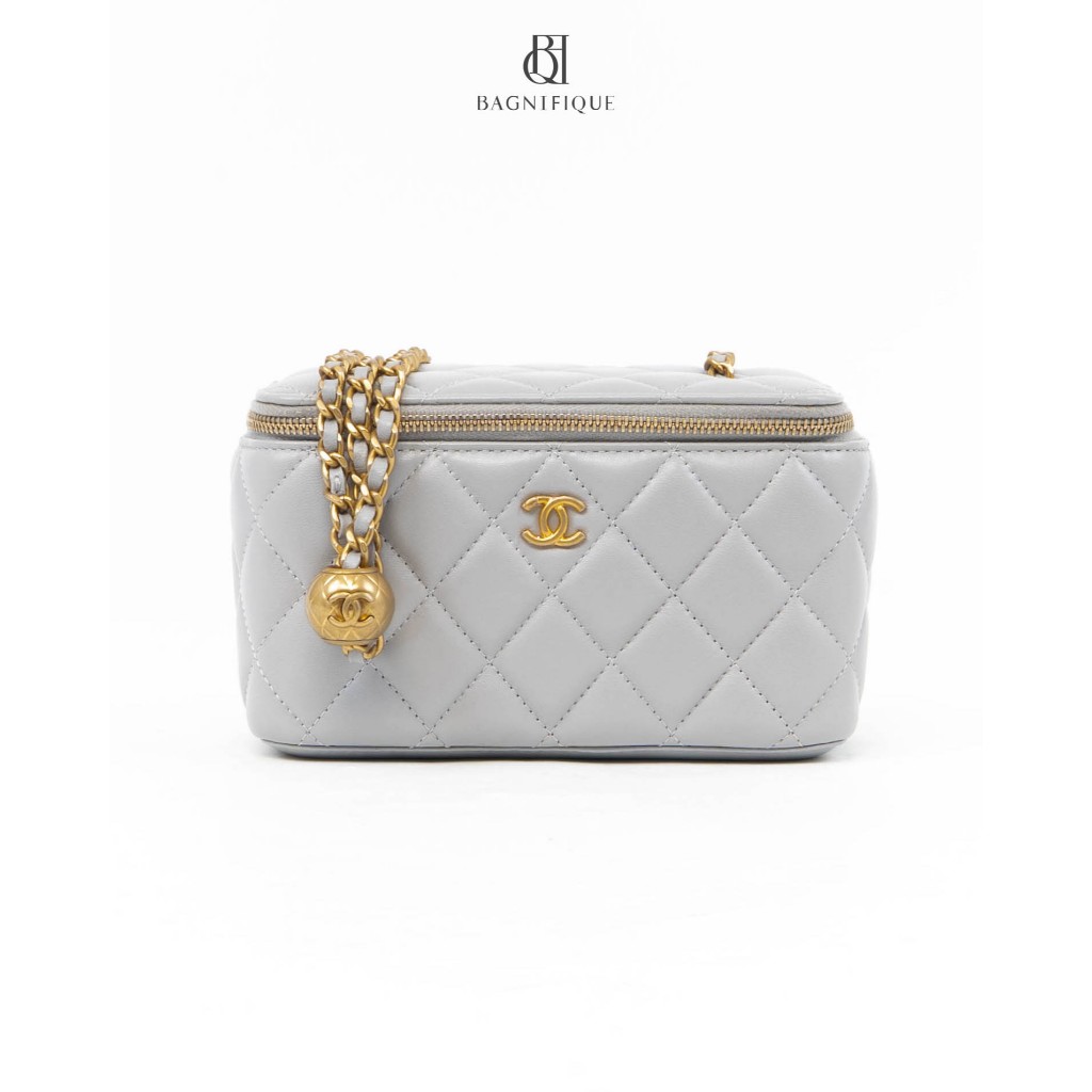 C H A N E L VANITY 6.5 GREY CAVIAR GHW