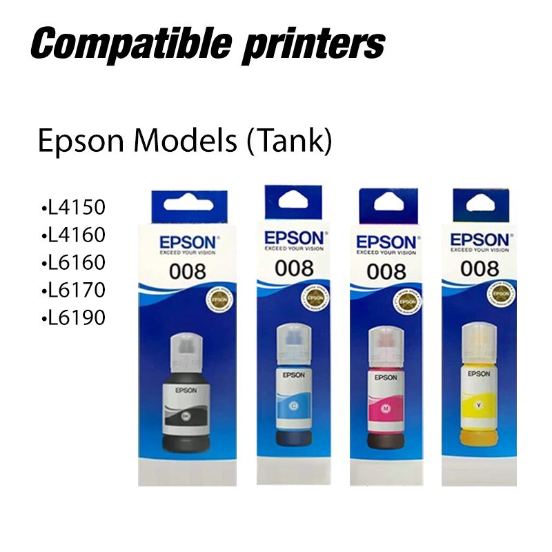 Epson 008 หมึกขวด BK / C / M / Y (T06G100-400)