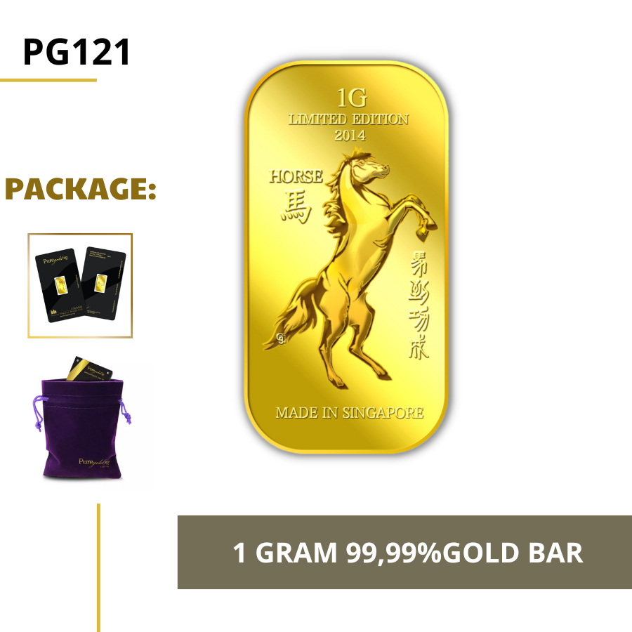 Puregold 99.99 ทองคำแท่ง 1g ลาย Golden Horse ทองคำแท้จากสิงคโปร์