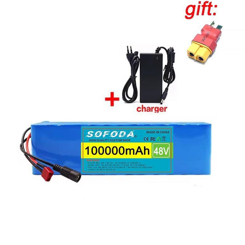 แบตเตอรี่ลิเธียม 48V 30AH/48AH/100AH  แบตเตอรี่  1000W E-bike 54.6V BMS + charger แบตจักรยานไฟฟ้า สา