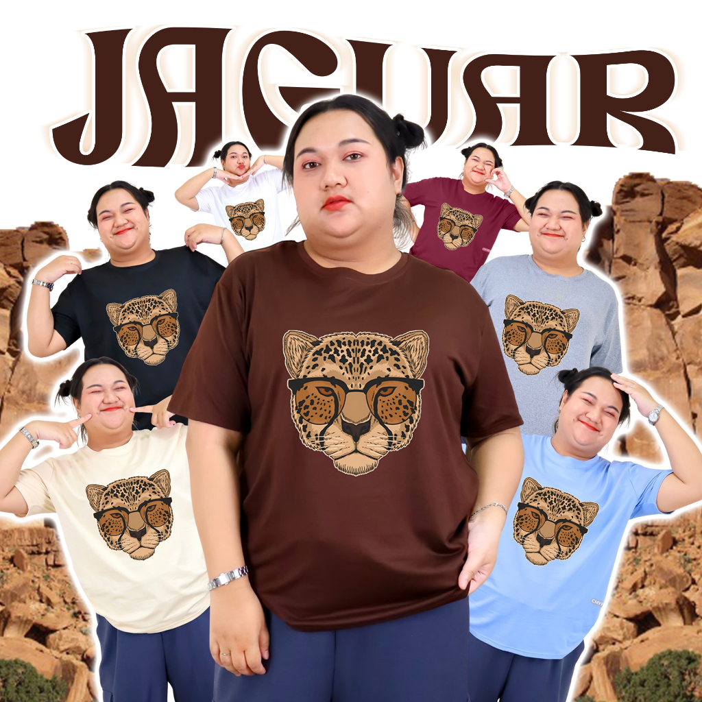 เสื้อยืด คอกลม แขนสั้น ไซส์จัมโบ้ อกหน้าผ้า 50 นิ้ว