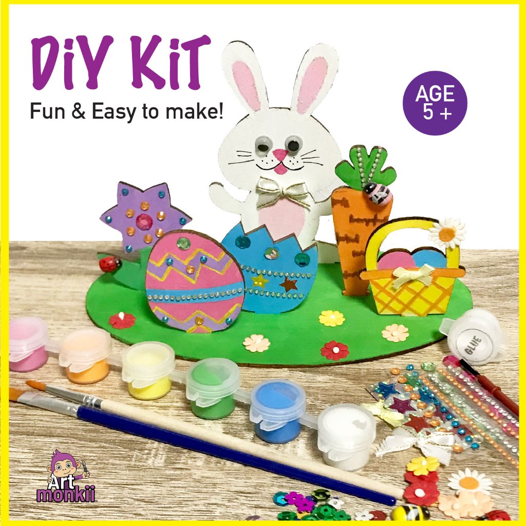 DIY Easter Bunny decoration Kit,  Kids arts and craft, Easter DIY, Easter, Kids Easter, Easter egg