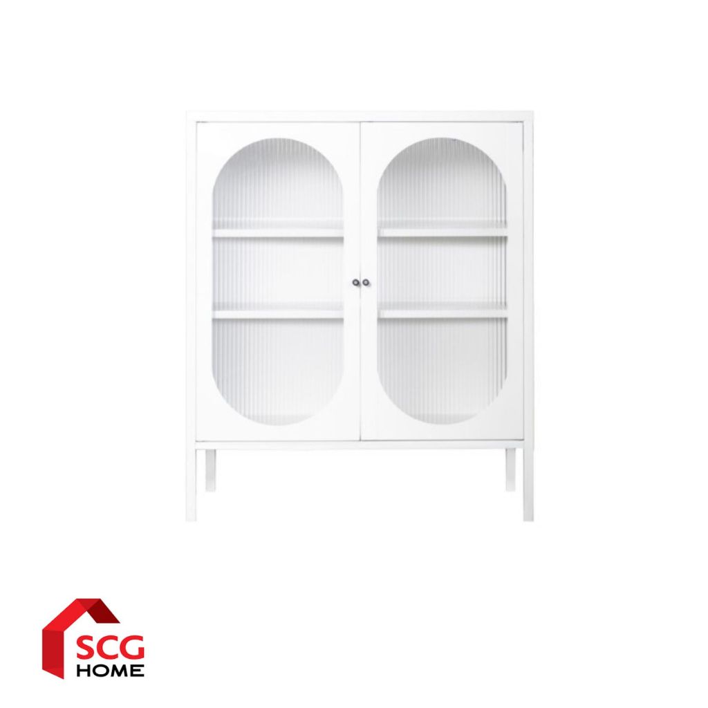 Kiosk Furniture ตู้โชว์ 3 ชั้น รุ่น Sleek ทรงกลาง พร้อมกระจกคลื่นมุมโค้ง 3 ด้าน