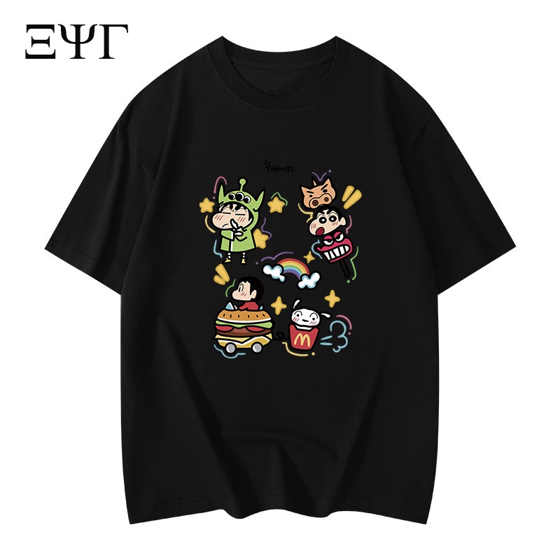 พร้อมส่งจากกทม Printed T-shirt เสื้อยืด คอกลมแขนสั้น ลายชินจัง สไตล์เกาหลี#Z059