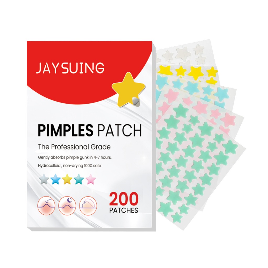 JAYSUING PIMPLES PATCH แผ่นแปะสิว ลดจุดด่างดํา ซึมซับสิวอย่างอ่อนโยน 200 PATCHS