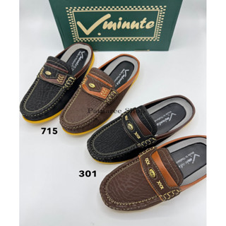 ⭐️พร้อมส่ง⭐️รองเท้าคัชชูเปิดส้น ผู้ชาย รุ่น 301,715 ลายหนังช…