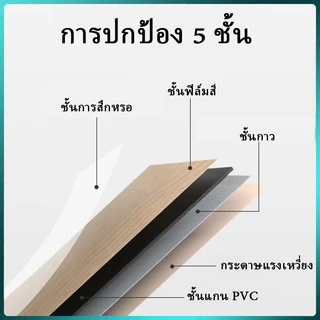 【36 แผ่น】กระเบื้องยาง ลายไม้ กาวในตัว 91.4x15.2 cm ปูพื้น PVC กาวในตัว ทนไฟและกันน้ำ กระเบื้องยาง กระเบื้องยางลายไม้