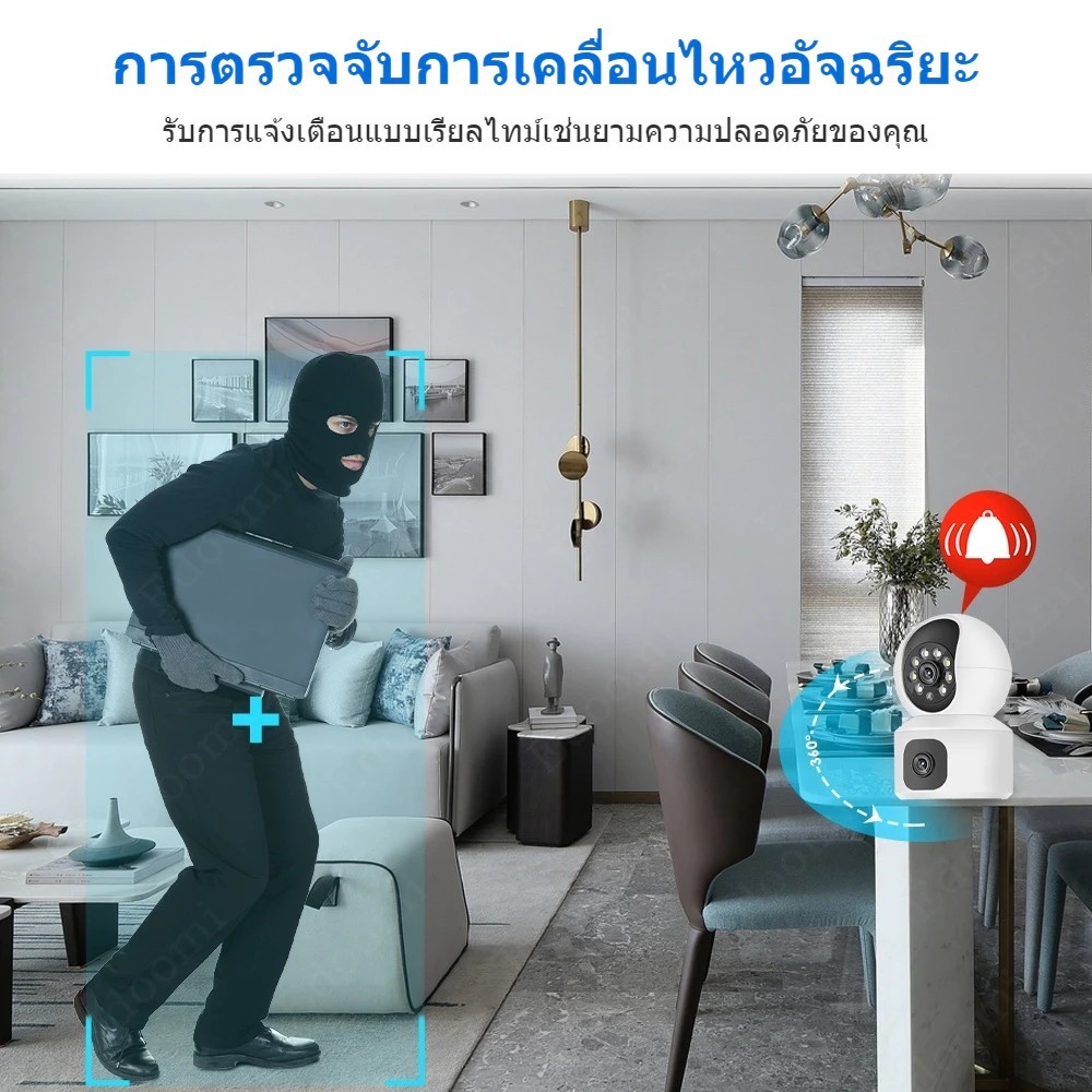 【ซื้อ1แถม1 ร้านไทยได้ของเร็ว】คู่เลนส์ กล้องวงจรปิดไร้สาย IP Camera 5Gwifi full HD 5MP กล้องอินฟาเรด กล้องวงจรปิด