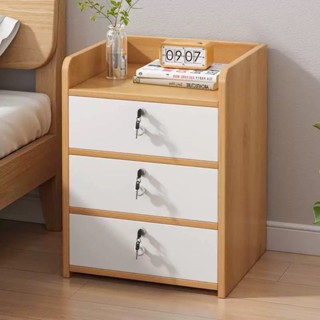 ลิ้นชักหัวเตียง ตู้ข้างเตียง พร้อมชั้นวางลิ้นชัก โต๊ะข้างเตี…