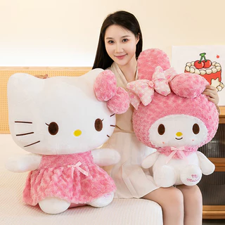 35/65 ซม. ตุ๊กตาแมวน่ารัก ลายกุหลาบ กระต่ายหวาน สไตล์คาวาอี้ ตุ๊กตานุ่ม หมอนกอด ของขวัญวันเกิดเด็ก