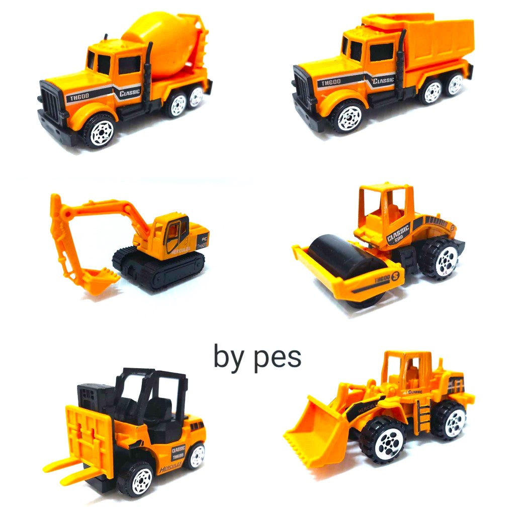 รถก่อสร้าง 6 คัน ไม่ซ้ำแบบ สินค้าได้ ตามรูป ตรงปก สเกล 1:64 รถเด็กเล่น รถของเล่น