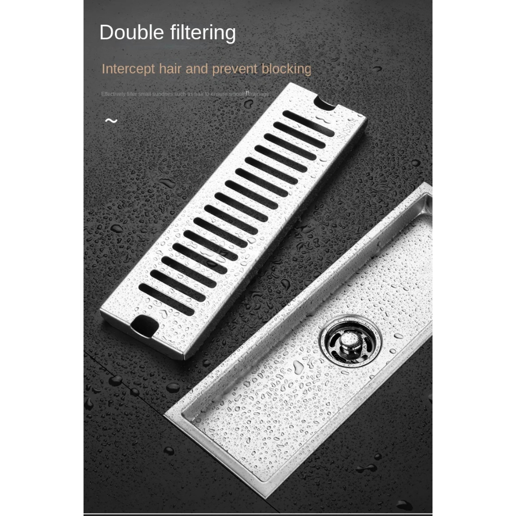 Drain cover พรมห้องน้ํา 2ขนาด 10x10ซม./10x30ซม. ระบบกันกลิ่น สแตนเลส304 ติดตั้งง่าย+ส่งด่วนฟรี - รูปที่ 4