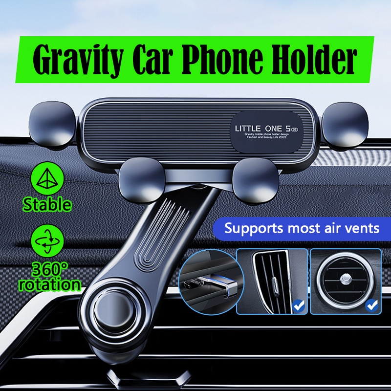 ที่วางโทรศัพท์มือถือ ที่ยึดโทรศัพท์มือถือในรถยนต์ โลหะ ติดช่องแอร์ หมุนได้ 360 องศา สําหรับ 4.7-6.7 นิ้ว