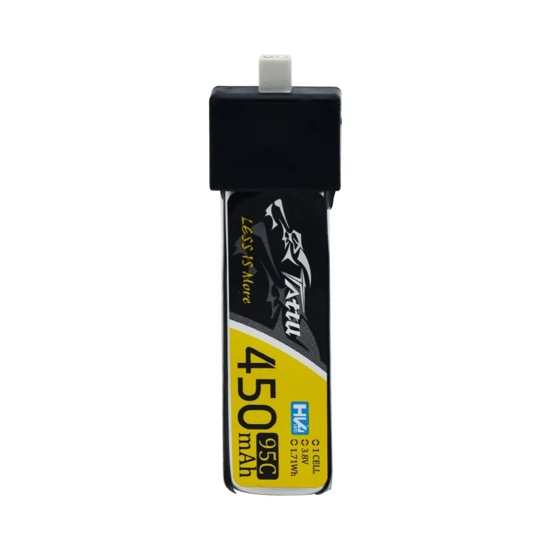 แบตเตอรี่ Tattu 3.8V 450mAh 95C 1S HV 4.35V Lipo Battery หัวต่อ BT2.0 สำหรับ FPV TinyWhoop 1S Brushless โดรน FPV