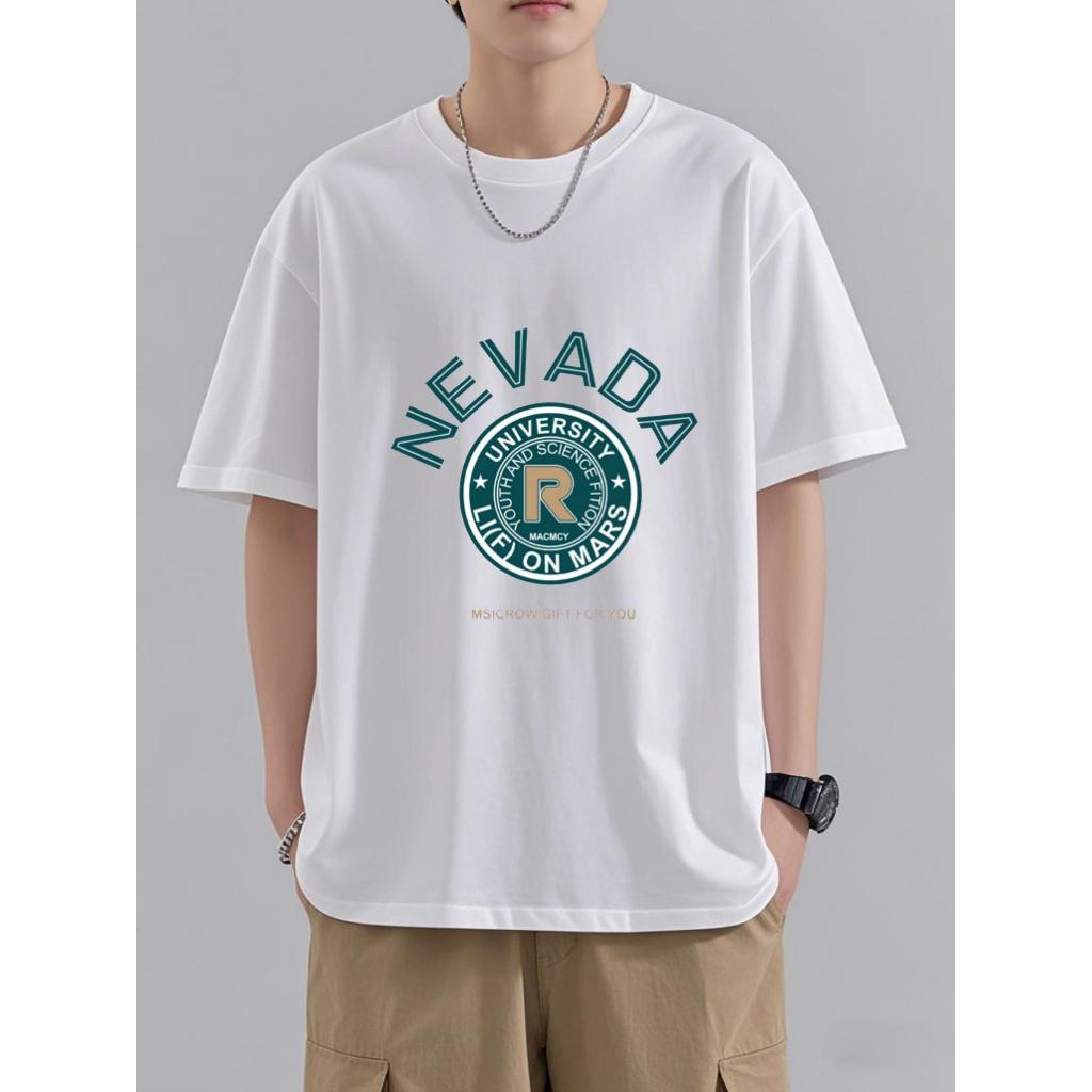 Loose Fit Printed T-shirt Men Loose Fit Printed T-shirt