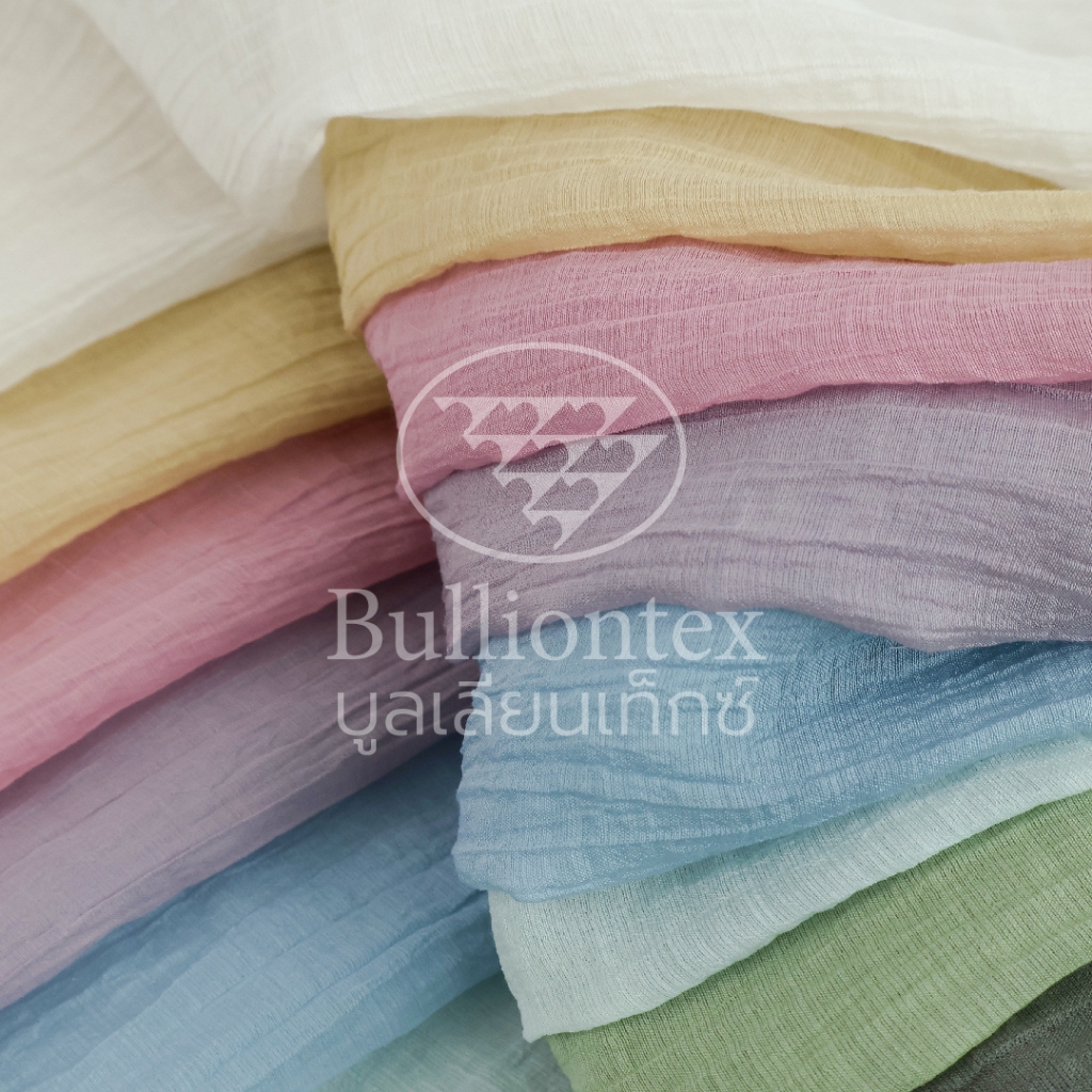 ผ้าทิชชู แฟบริค Tissue Fabric ผ้าซีทรูเนื้อโปร่ง มีลายในตัว บางเบา ใส่สบาย ขนาด 1 หลา พร้อมส่ง