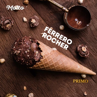 Molto ไอศกรีม เฟอร์เรโร รอชเชอร์ 16 ออนซ์ - Molto Premium Gelato - Ice cream Ferrero Rocher 16 oz.‼️4ถ้วย ส่งฟรี‼️