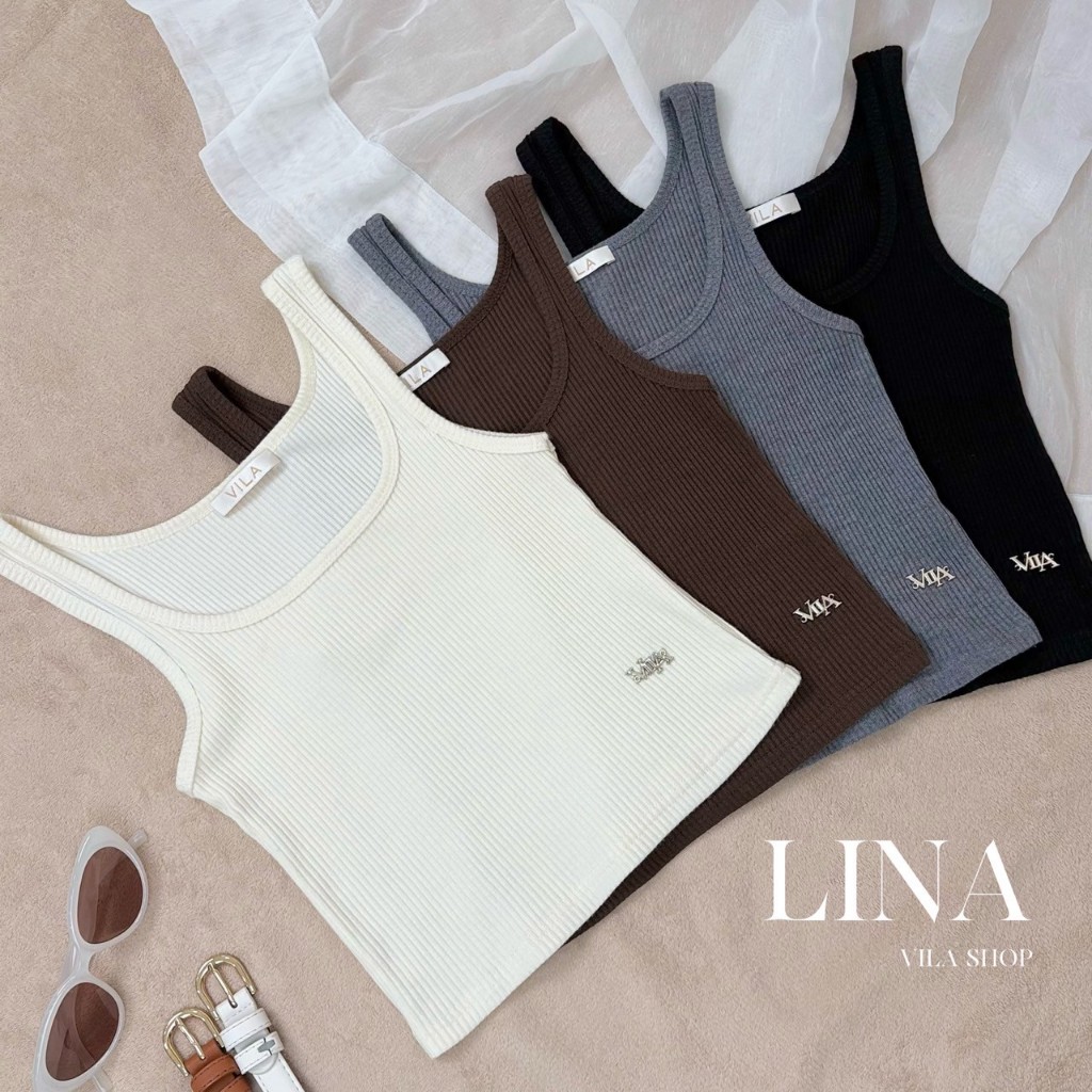 VL99 Lina Tank Top เสื้อกล้ามผ้าร่อง ป้าย VILA