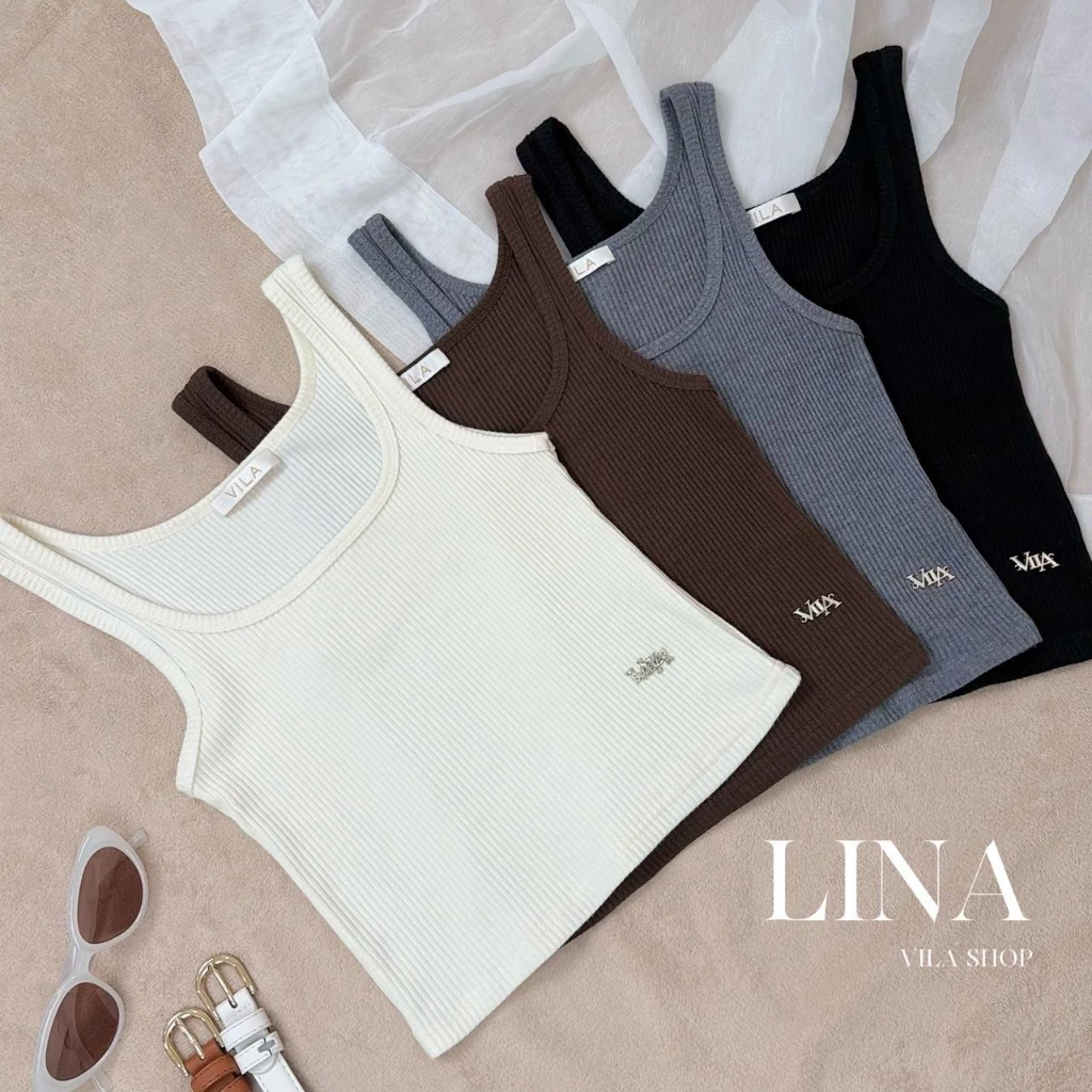 VL99 Lina Tank Top เสื้อกล้ามผ้าร่อง ป้าย VILA