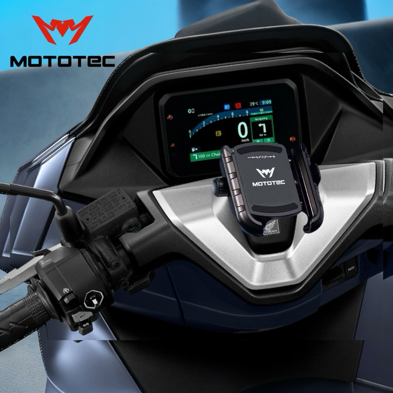 MOTOTEC MT-PCX 2025(QD) ชุดที่จับโทรศัพท์สำหรับมอเตอร์ไซด์ รุ่นปลดเร็วพร้อมฐานฝาครอบแฮนด์ PCX 2025 แท้เบิกศูนย์