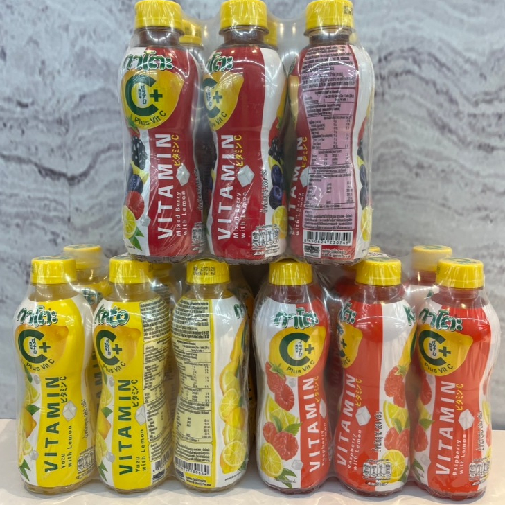 Kato Plus Vit C กาโตะ นำ้ผมไม้ผสมวิตซีและวุ้นมะพร้าวมี 3 รสชาติ ปริมาณสุทธิ 280 กรัม x 6 ขวด