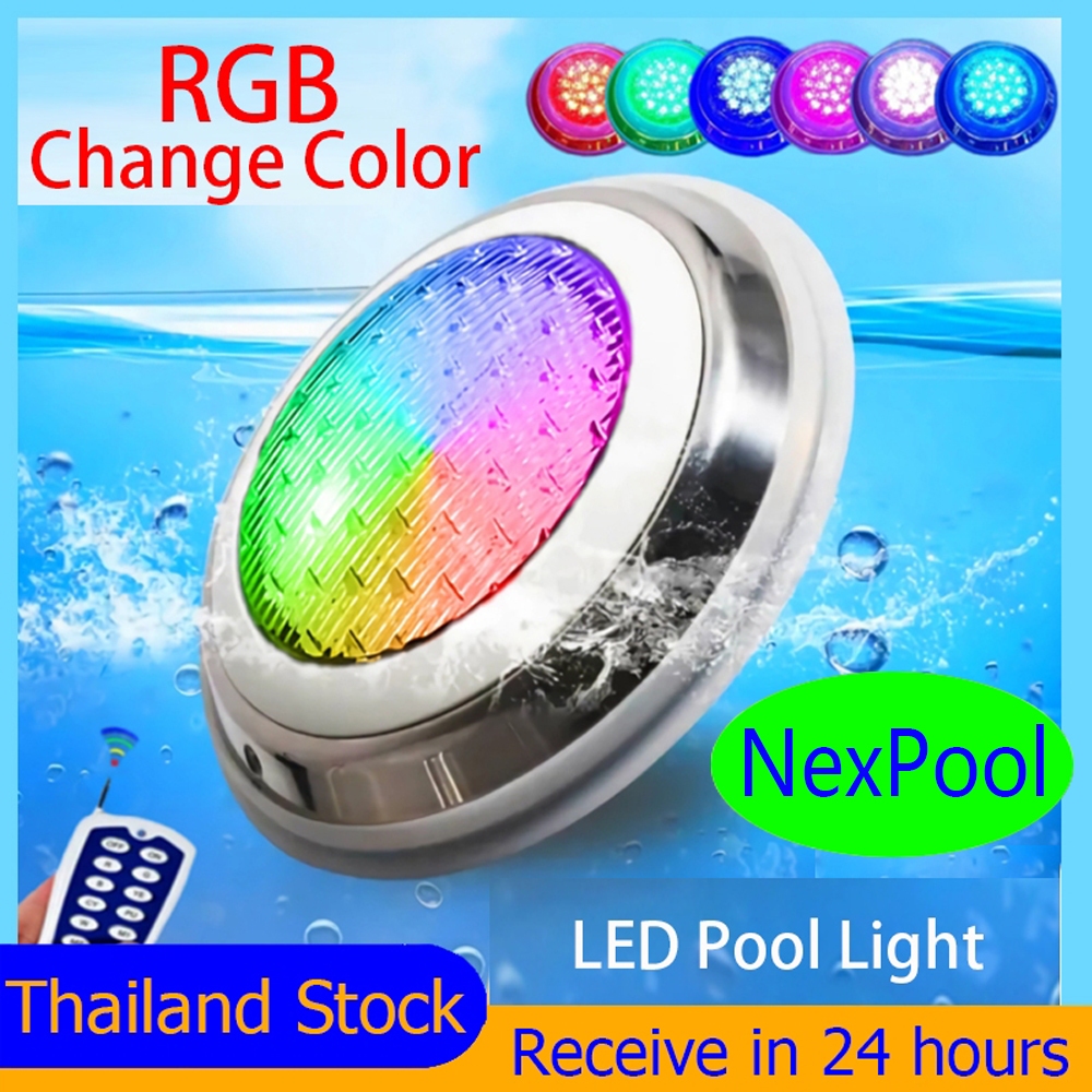 【Local】12W/18W LED Pool Light IP68 Waterproof High Brightness Underwater Light Stainless Steel Swimm