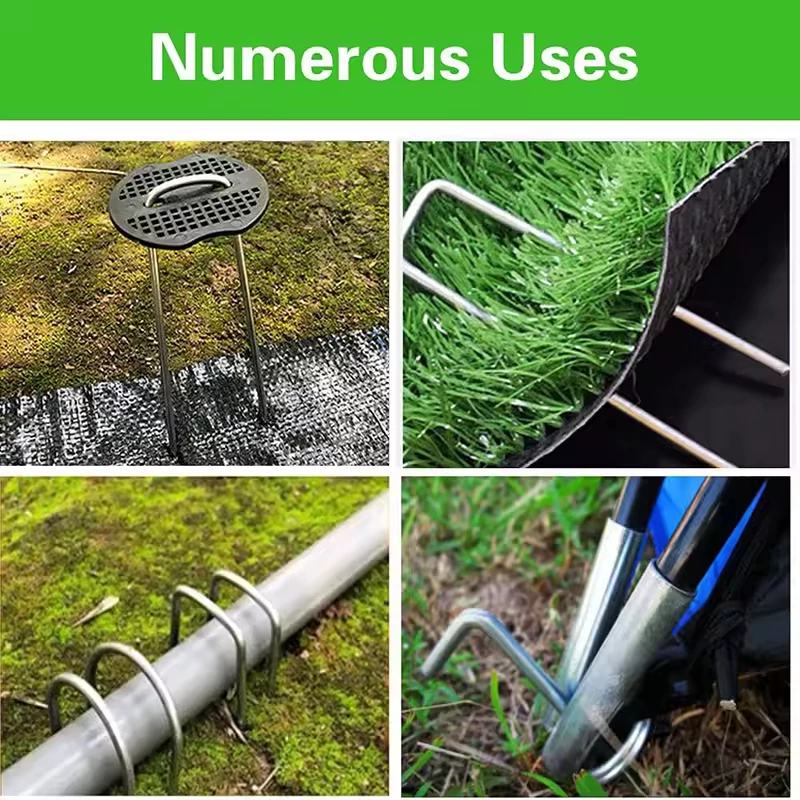 💥จัดส่งที่รวดเร็ว💥50หมุดยึด ชิ้นหมุดยึด U ผ้าคลุมดิน+แผ่นยางพลาสติกยึดหมุด - รูปที่ 2