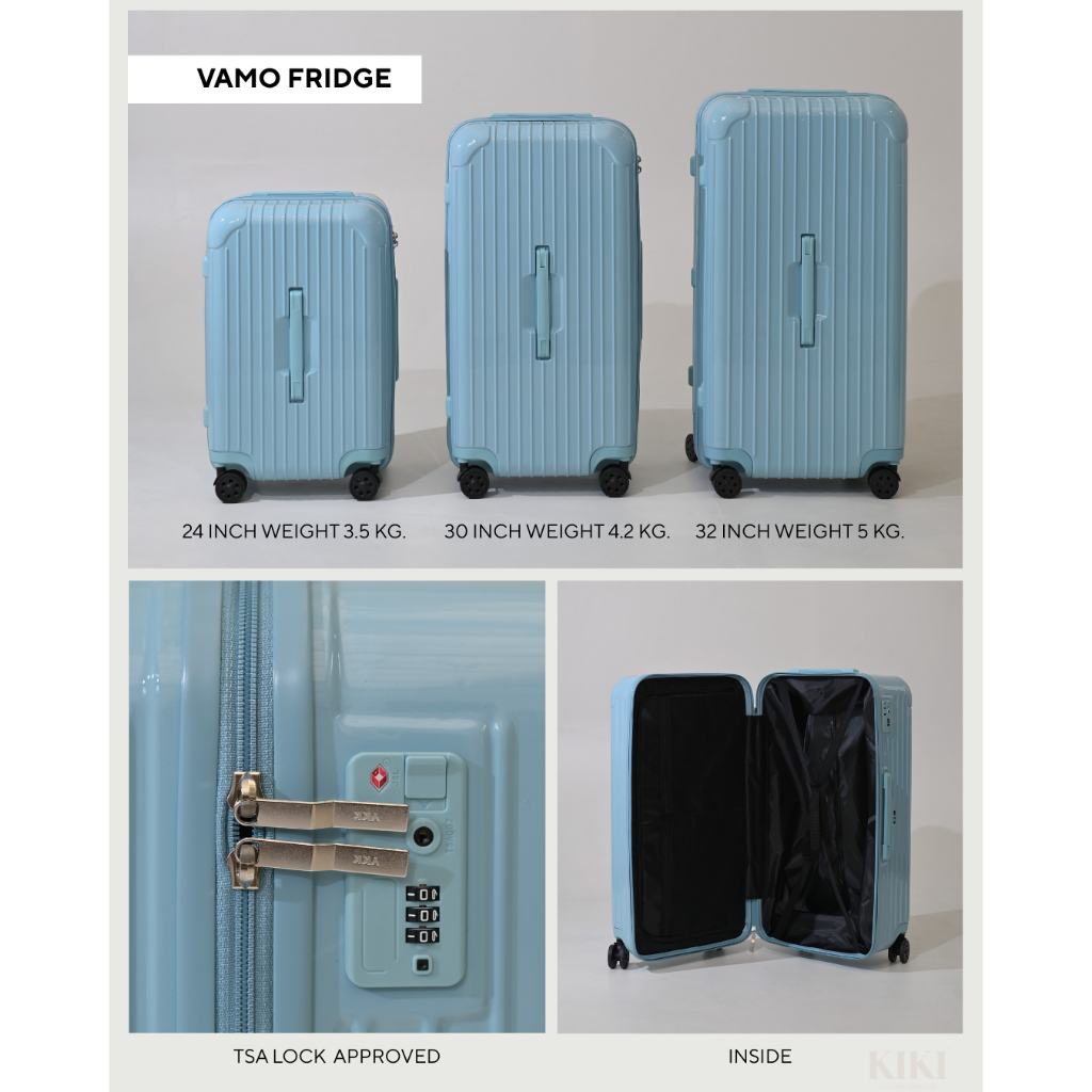 KIKI - Vamo fridge (รับประกัน 5 ปี) กระเป๋าเดินทางเฟรมซิป ทรง trunk