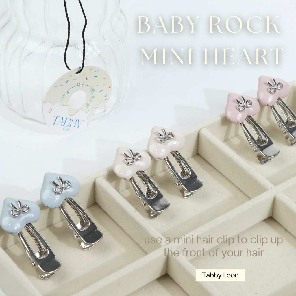 Tabby Loon Baby Rock Mini Heartกิ๊บติดผมหน้า กิ๊บจิ๋วหนีบผมหน้าม้า (set2pcs)